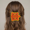 Barrette tortue perlée Accent jaune