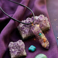 Natural Sword Chakra Unisex Purple Pendant