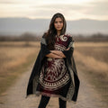 Poncho en Laine Fait Main Aigle