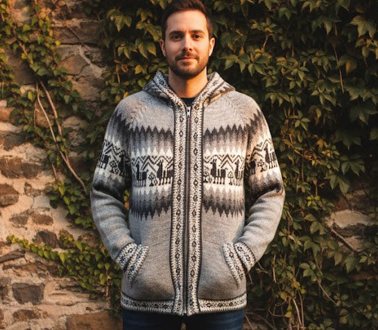 Pull unisexe en alpaga gris clair
