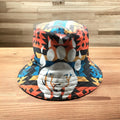 Chapeau Bob Style Autochtone Motif Patte d'Ours Rouge