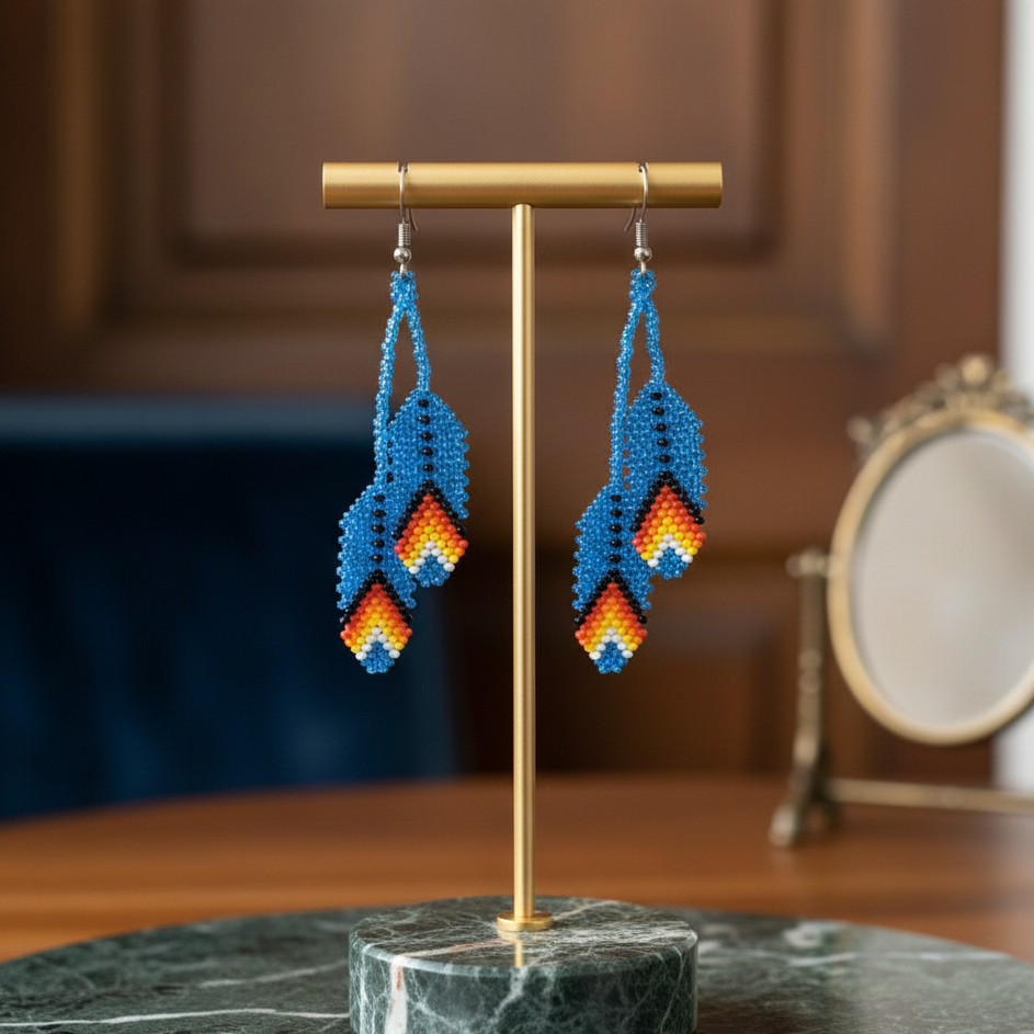 Boucles d'oreilles en plumes bleu clair OldTribes™