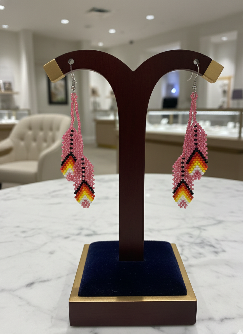 Boucles d'oreilles perlées OldTribes™ rose vif