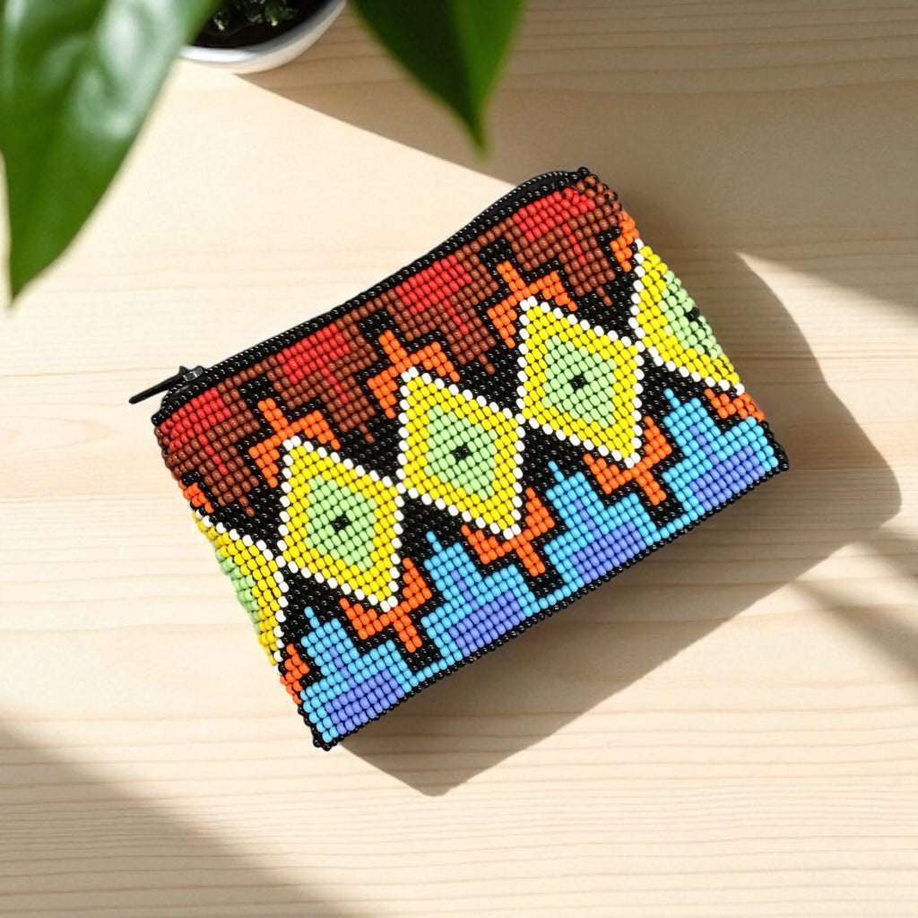 OLDTRIBES™ Porte-monnaie géométrique perlé