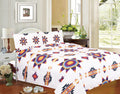 Parure de draps très doux blancs pour grand lit – motif Starburst