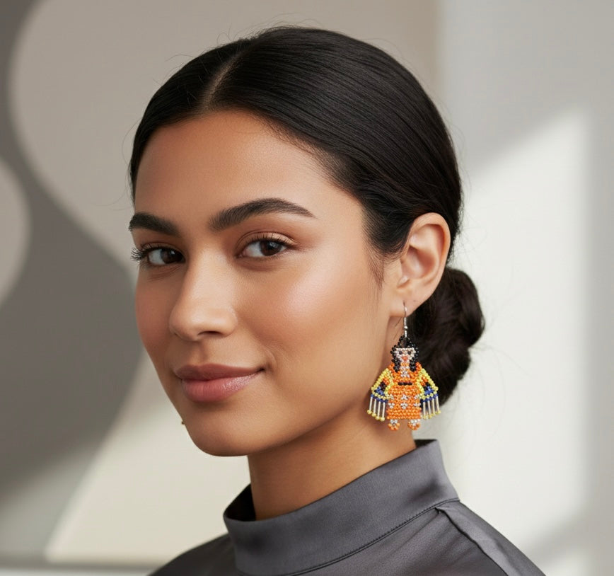 OldTribes™ Poupée Kachina Amérindienne Fille Femme (Orange)