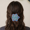 Barrette tortue perlée Accent bleu