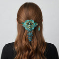 Épingle à cheveux perlée colibri fleur d'érable barrette turquoise