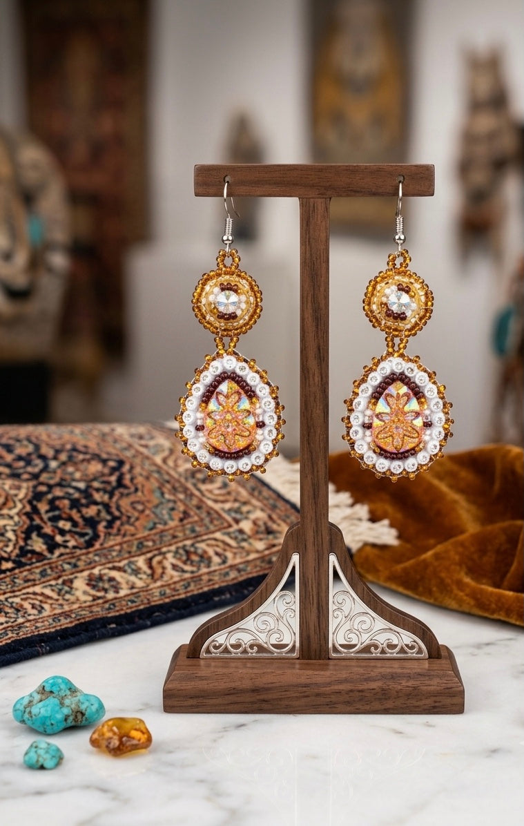 Drop Beaded Earrings  gold collection