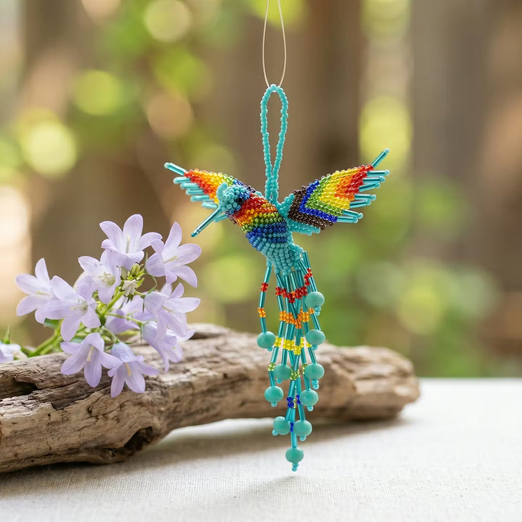 Turquoise Beaded Humming Bird