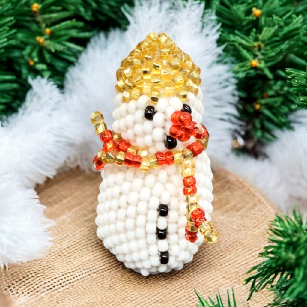 Décoration de Noël bonhomme de neige en perles