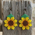 Boucles d'oreilles perles tournesol (jaunes)