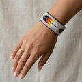 Bracelet manchette perlée (argent)