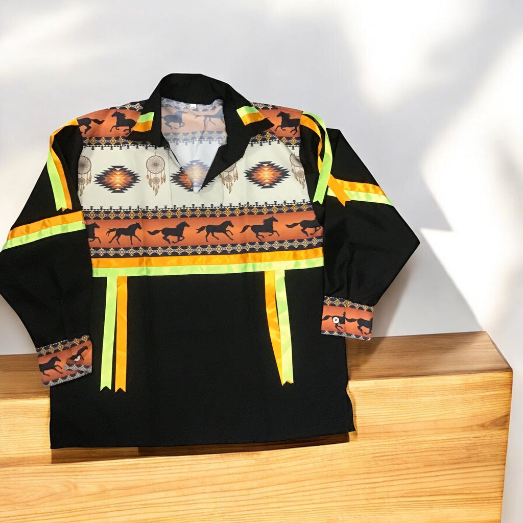 Chemise à rubans avec chevaux
