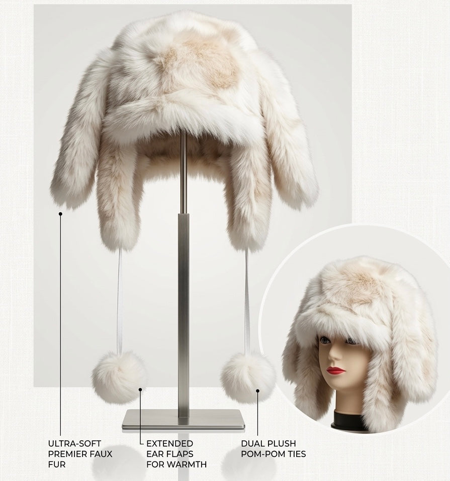 Chapeau en peluche douce (Lapin)