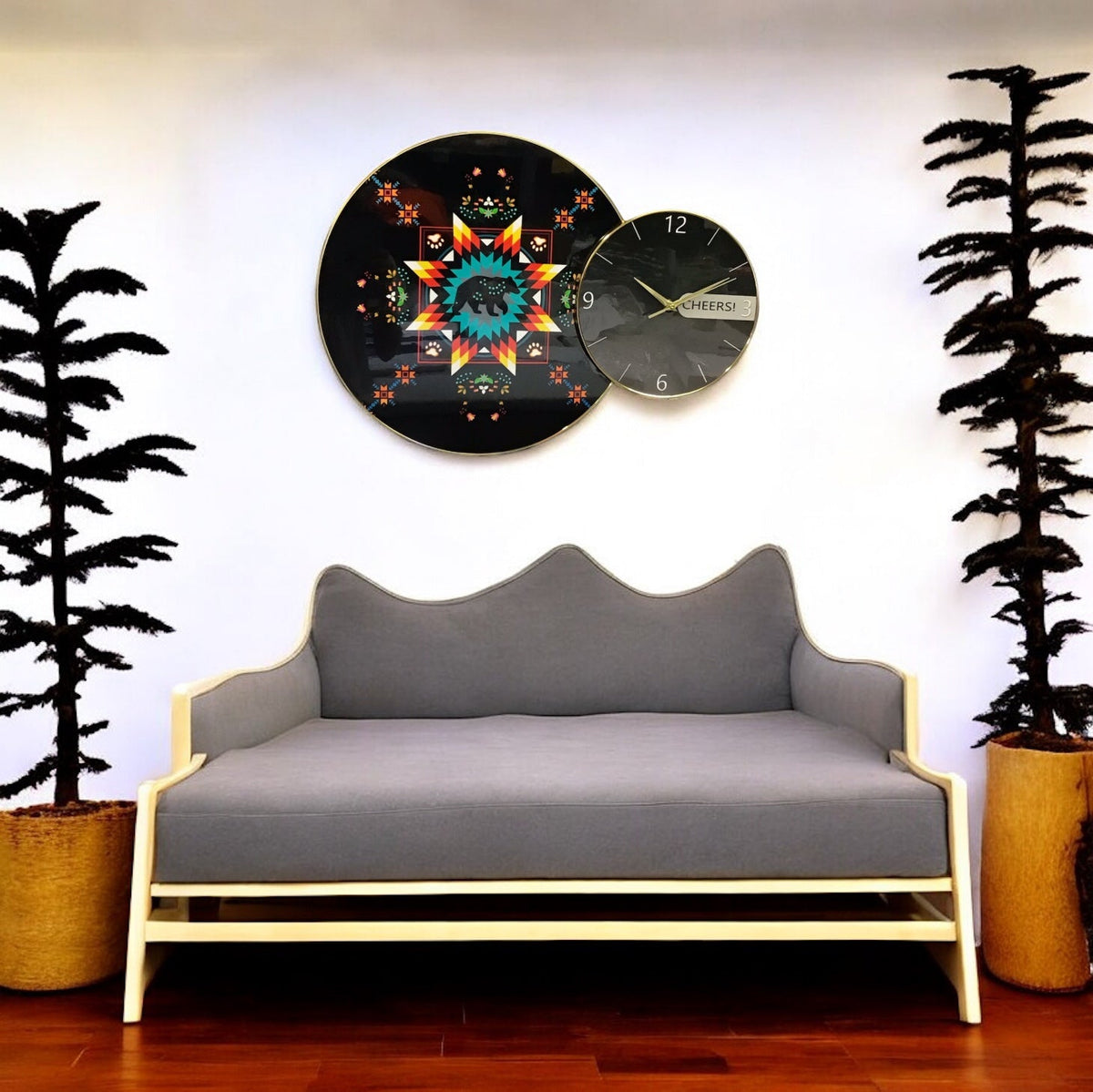 Horloge Murale Ourson Amérindien