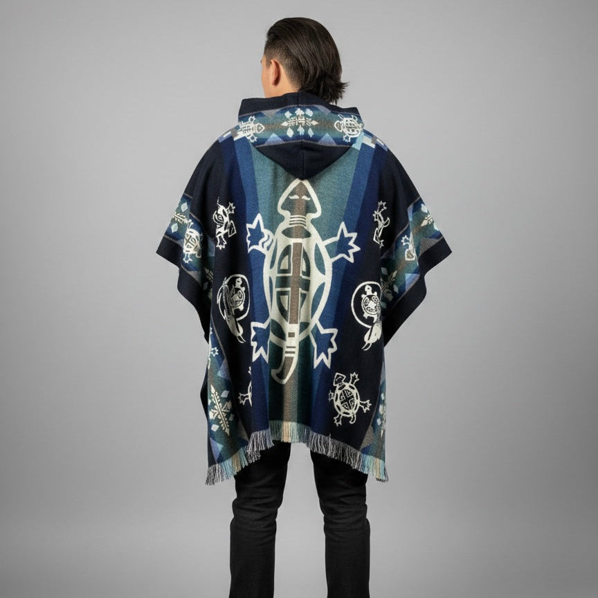 Poncho en Laine Fait Main Tortue