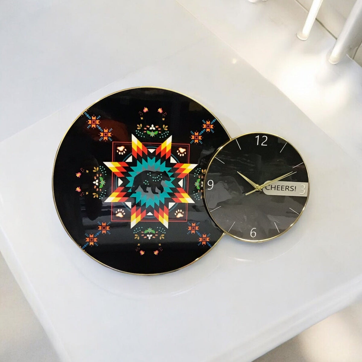 Horloge Murale Ourson Amérindien
