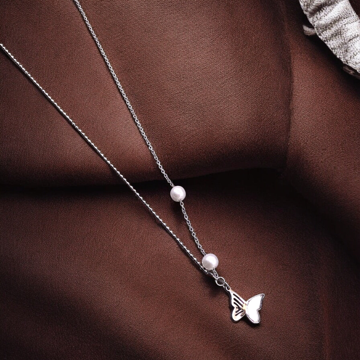 Pendentifs Papillon en Acier Inoxydable avec Chaîne Longue