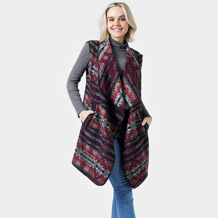 Gilet Châle Ruana Cardigan Pull