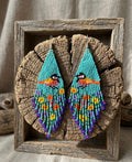Boucles d'oreilles franges oiseau (Turquoise)