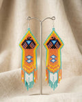 Boucles d'oreilles perles oiseau-tonnerre ( turquoise )