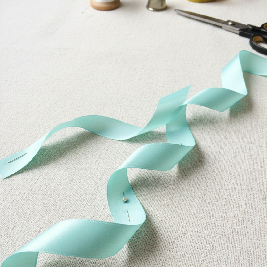 30 Meter Double Face Aqua color Ribbon Roll#314
