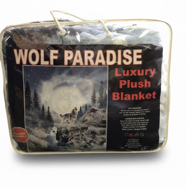 COUVERTURE LUXUEUSE EN PELUCHE ULTRA DOUCE (Paradis du Loup)