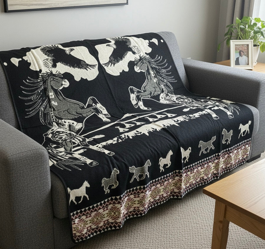 Couverture en alpaga Esprits chevaux OLDTRIBES™