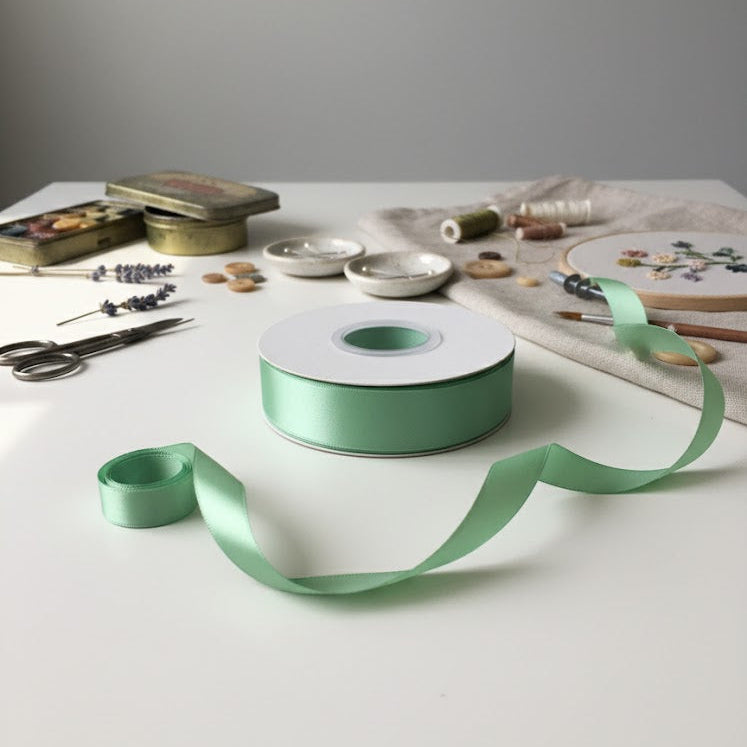 30 Meter Double Face Light Green #530 Ribbon Roll