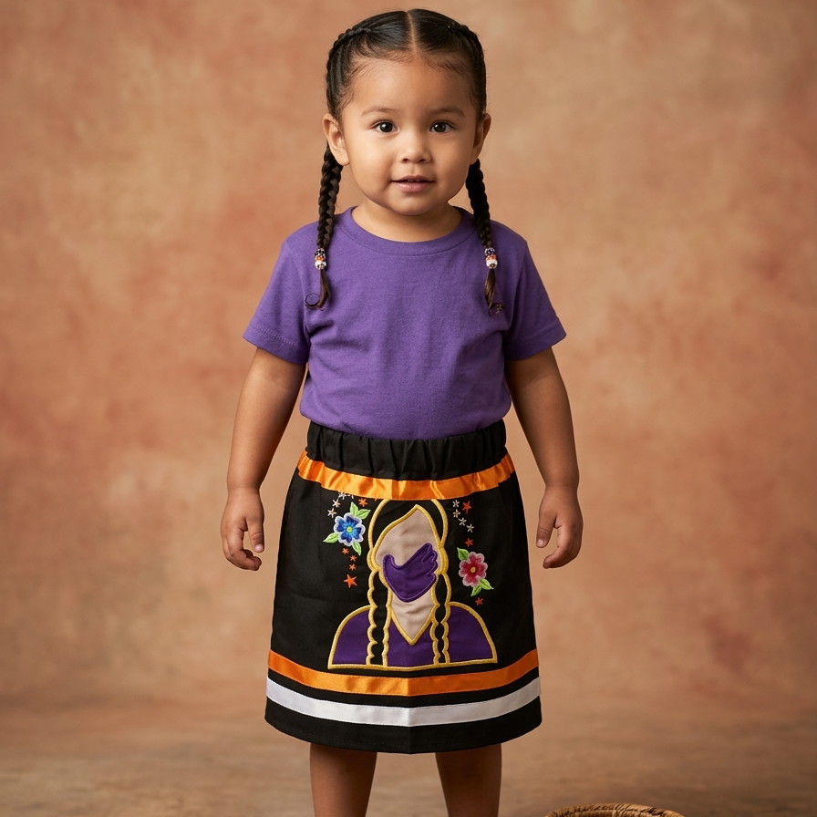 Jupe brodée à rubans noirs OLDTRIBES™ pour bébés