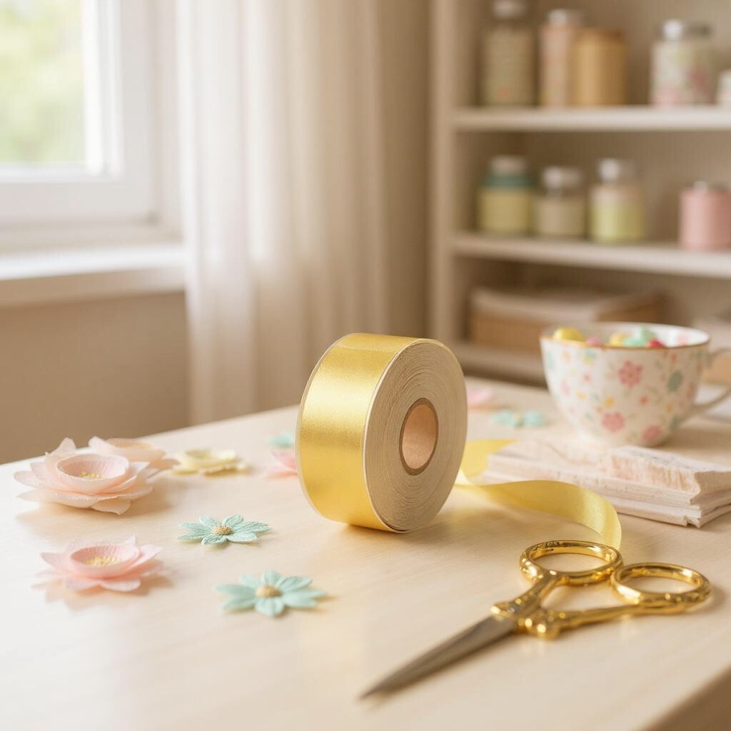 Satin Ribbon Double Face-Yellow Golden #660-3.8 cm Wide