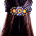 Barrettes bleues claires perlées amérindiennes