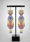 Boucles d'oreilles perlées «Chemin au coucher du soleil violet clair»