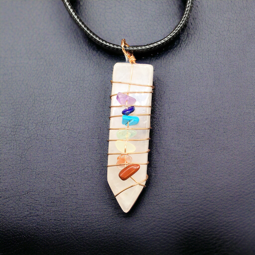 Pendentif unisexe blanc Chakra épée naturelle