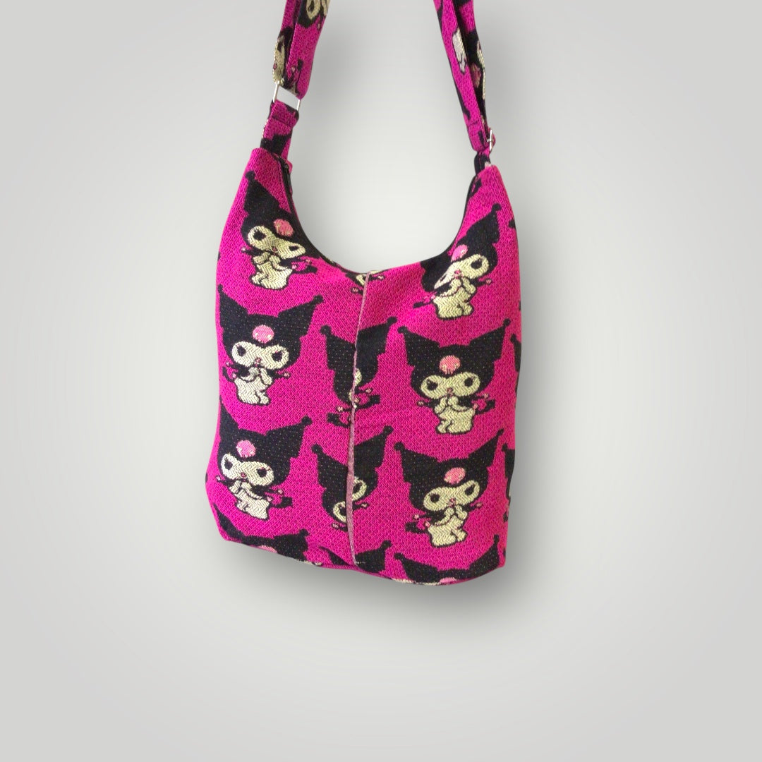 Sac à bandoulière Kuromi rose