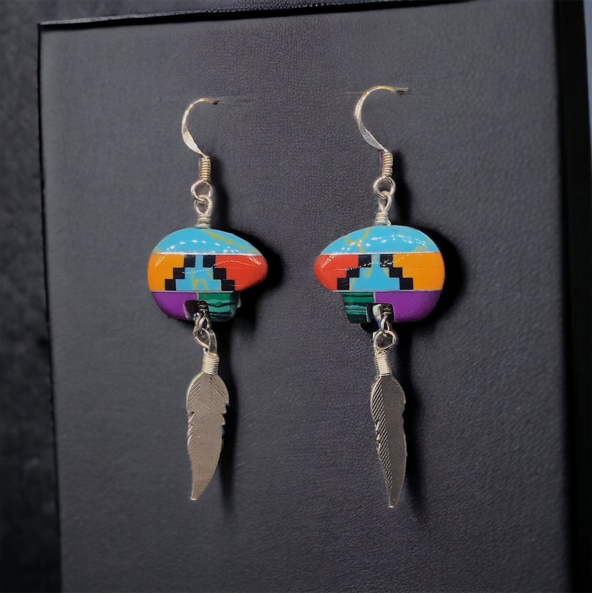 4 paires de boucles d'oreilles en argent sterling orange et rouge OLDTRIBES™
