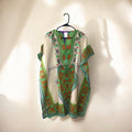 Kaftan imprimé vert et rouge pour femme