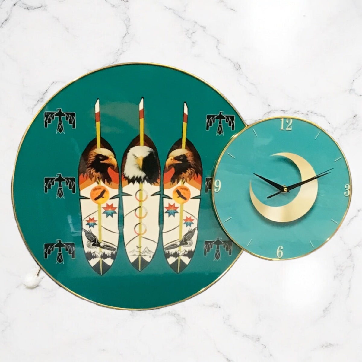 Horloge murale Aigle autochtone