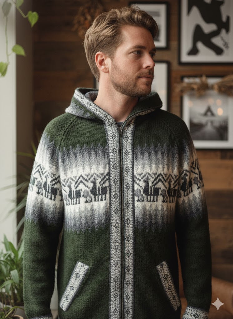 Pull unisexe en alpaga vert clair