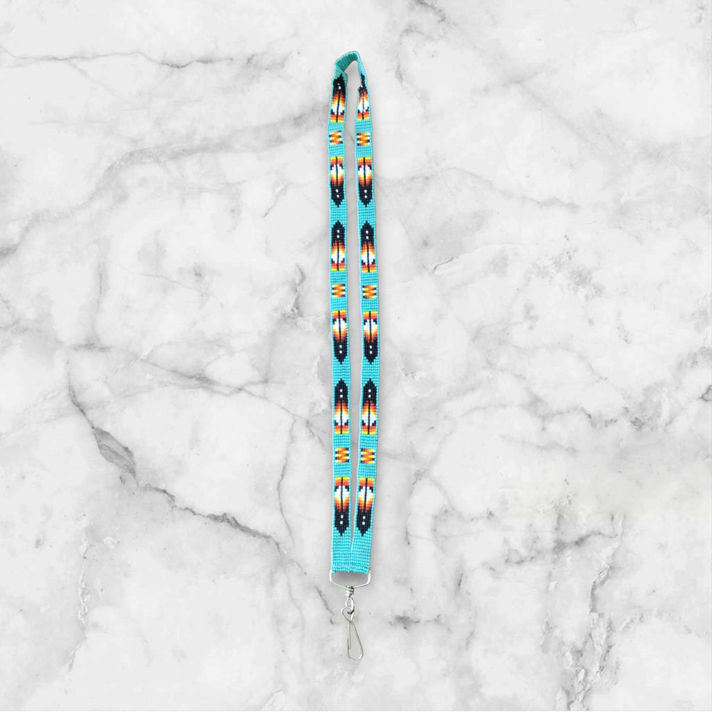 Lanière perlée turquoise amérindienne