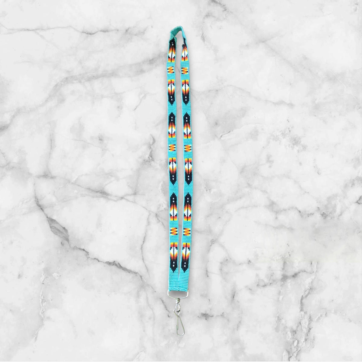 Lanière perlée turquoise amérindienne