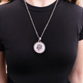Pendentifs en acier inoxydable Fleur avec longue chaîne