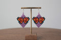 Boucles d'oreilles papillon perlées (violettes)