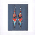 Boucles d'oreilles en forme de goutte rouges et turquoises de petite taille OldTribes™ inspirées du sud-ouest