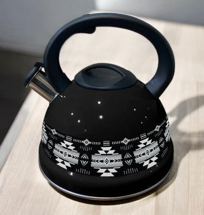 Bouilloire à thé noire en acier inoxydable de 3 L