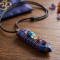 Pendentif Unisexe Chakra Épée Naturelle Bleu