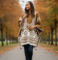 Ponchos en pure laine de lama marron