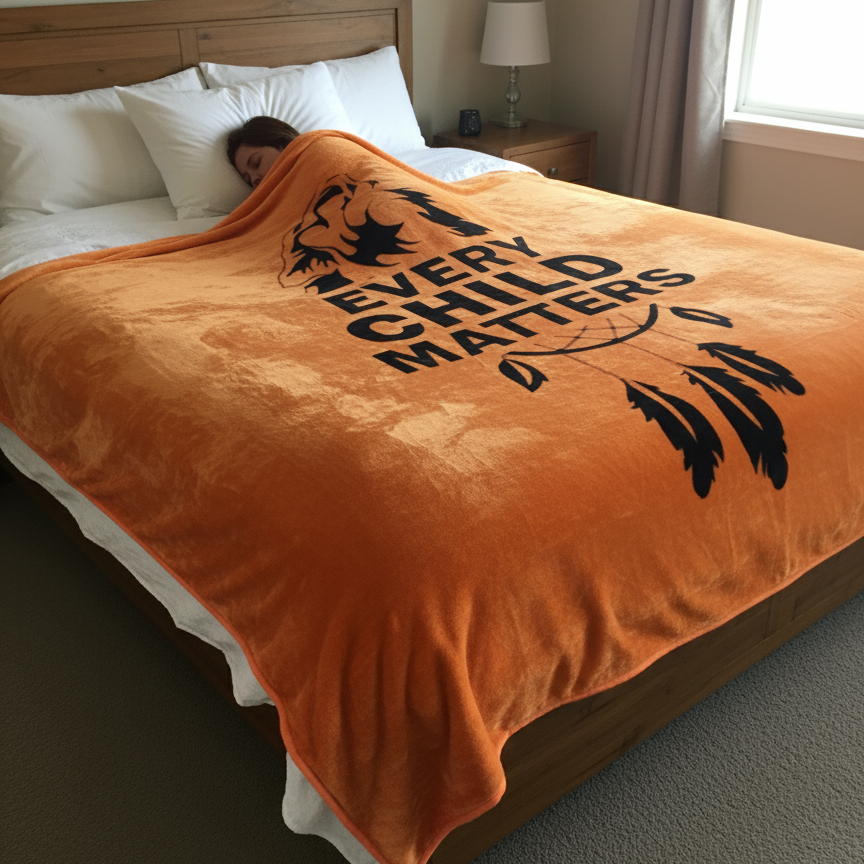 COUVERTURE PELUCHE LUXUEUSE ULTRA DOUCE (chaque enfant compte loup hurlant