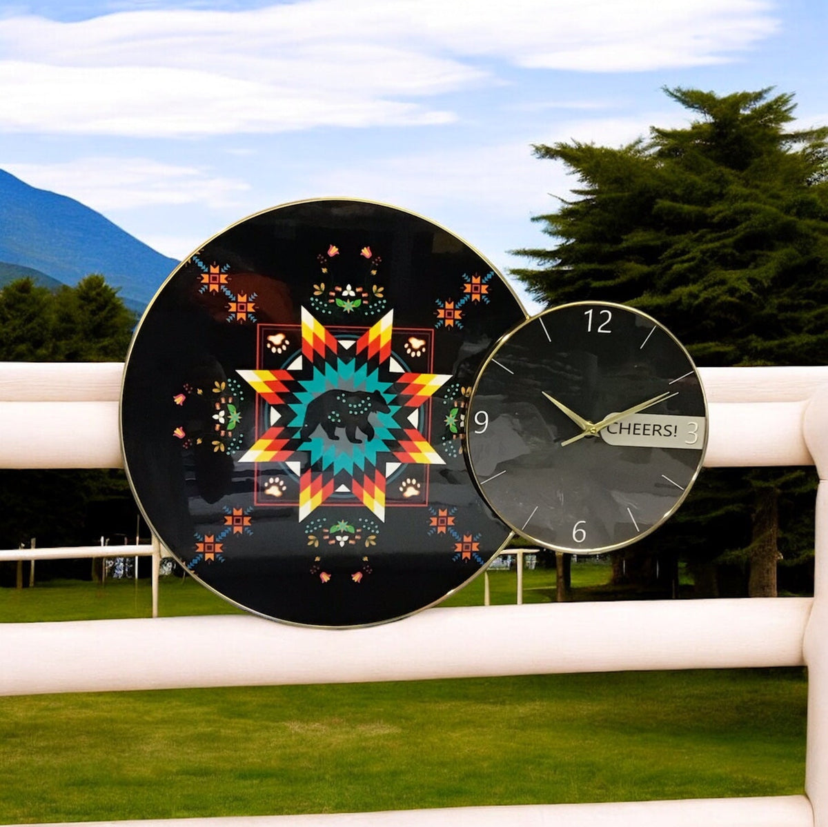 Horloge Murale Ourson Amérindien